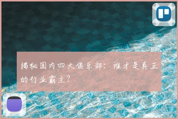 揭秘国内四大俱乐部：谁才是真正的行业霸主？